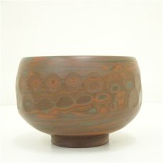 画像4: 常滑焼　作家物　練上茶碗（箱付） (4)