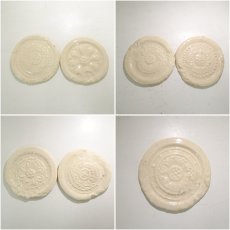 画像7: 赤膚焼　小川二楽造　南都七大寺　古代瓦模菓子皿7客（箱付） (7)