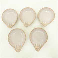 画像2: 萩焼　坂田泥華窯造　散蓮華小皿5客（共箱） (2)