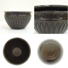画像6: 風炉師　福島宗秀造　唐銅菊割建水（共箱） (6)