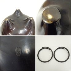 画像10: 唐銅風炉師　釜谷寛斎・釜師　増山馨鉄造　唐銅鬼面風炉（共箱） (10)