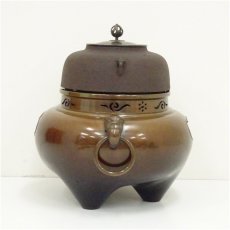 画像4: 釜師　増山馨鉄・風炉師　剛章造　唐銅鬼面風炉（共箱） (4)