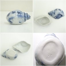 画像6: 京焼　高野昭阿弥造　染付横貝香合（共箱） (6)