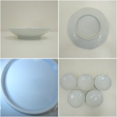 画像6: 有田焼　清六窯　中村清六造　白地彫八角皿5客（共箱） (6)