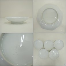 画像6: 有田焼　清六窯　中村清六造　白地彫八角皿5客（共箱） (6)