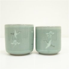 画像3: 青珍窯　梁命煥造　高麗青磁夫婦茶碗（共箱） (3)
