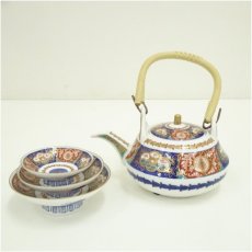 画像2: 貴宝宝製　染錦木甲割波兎酒器揃（共箱） (2)