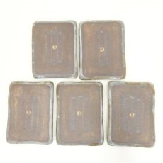 画像3: 華洲窯　吉見啓一造　鼠志野横砥草角皿5客（共箱） (3)