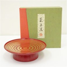 画像1: 平安　象彦　朱漆塗菓子器（箱付） (1)
