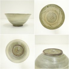 画像6: 高麗焼　晋州民窯　一玉造　三島葉紋茶碗（共箱） (6)