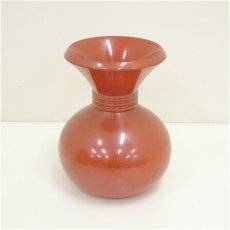 画像2: 平安象彦造　朱漆塗砂金袋花生（共箱） (2)