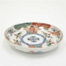 画像2: 古伊万里　染付色絵鳥松文四寸皿5客 (2)