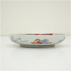 画像3: 古伊万里　染付色絵鳥松文四寸皿5客 (3)
