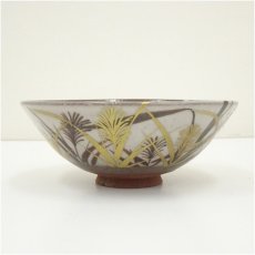 画像3: 京焼　清閑寺窯　杉田祥平造　色絵乾山尾花画平茶碗（共箱） (3)