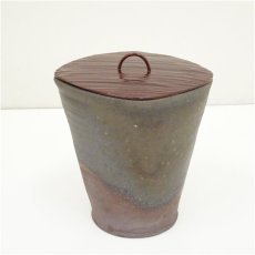 画像2: 越前焼　峰越窯　竹元郁雄造　菱口水指（共箱） (2)