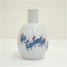 画像4: 京焼　澤村陶哉造　染付鹿之絵酒器セット（共箱） (4)