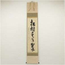 画像1: 前大徳　足立泰道筆　「松樹千年翠」一行書　肉筆紙本掛軸（共箱） (1)