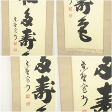 画像6: 大徳寺　長谷川寛州筆　「青松多寿色」一行書　肉筆紙本掛軸（共箱） (6)