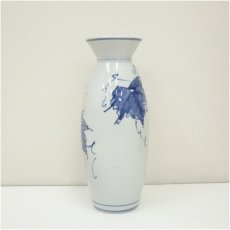 画像4: 京焼　松本為佐視造　染付葡萄文花瓶（共箱） (4)