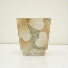 画像4: 益子焼　岡田謙三造　草文湯呑（共箱） (4)