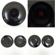 画像6: 大滝源一（鶴舟）造　図変り漆皿5客（共箱） (6)