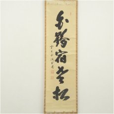 画像2: 前大徳　藤井誡堂筆　「白鶴宿老松」一行書　肉筆紙本掛軸（共箱） (2)