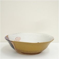 画像2: 神勝寺焼　藤本明成造　赤絵草紋皿（共箱） (2)