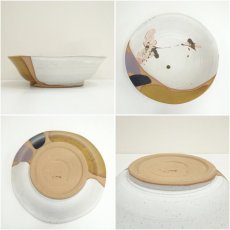 画像6: 神勝寺焼　藤本明成造　赤絵草紋皿（共箱） (6)