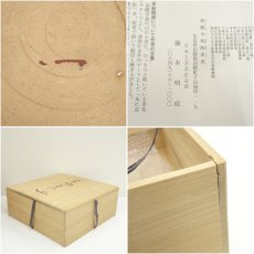 画像7: 神勝寺焼　藤本明成造　赤絵草紋皿（共箱） (7)