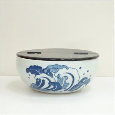 画像2: 洞華造　染付平水指（共箱） (2)