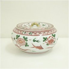 画像2: 京焼　手塚景雲造　赤絵水指（共箱） (2)