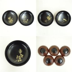 画像7: 輪島塗　絵変り蒔絵亀甲椀5客（共箱） (7)