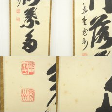 画像6: 大徳寺　長谷川寛州筆　「開門落葉多」一行書　肉筆紙本掛軸（共箱） (6)