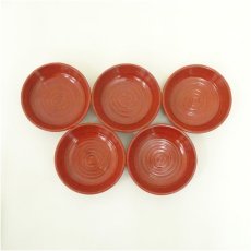 画像3: 象彦造　根来塗木皿5客（箱付） (3)