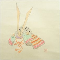 画像3: 前大徳　西垣大道筆　「吹毛剣」木水筆　兜絵画賛　肉筆紙本掛軸（共箱） (3)