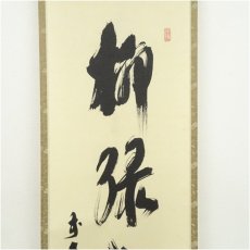 画像4: 前大徳　須賀玄道筆　「柳緑花紅」一行書　肉筆紙本掛軸（共箱） (4)