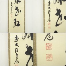 画像6: 前大徳　須賀玄道筆　「柳緑花紅」一行書　肉筆紙本掛軸（共箱） (6)