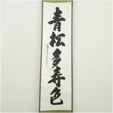 画像2: 南宗寺　佐藤一耕（坐雲洞）筆　「青松多寿色」一行書　肉筆紙本掛軸 (2)