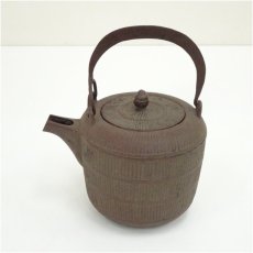 画像2: 釜師佐藤浄清造　俵銚子（染付替蓋添）（共箱） (2)