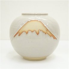 画像3: 赤膚焼　尾西楽斎造　赤富士花瓶（共箱） (3)