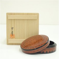 画像1: 坂本雪斎造　蒟醤香合（共箱） (1)