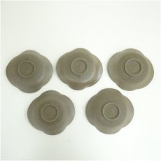 画像4: 草土窯　福田英明造　焼締銀彩福寿文向付5客（共箱） (4)