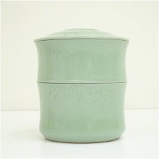画像3: 青磁二段丸重（共箱） (3)