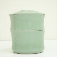 画像4: 青磁二段丸重（共箱） (4)