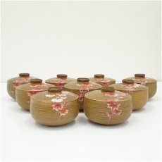 画像2: 作家物　伊羅保丸形蓋物18客（保護箱） (2)
