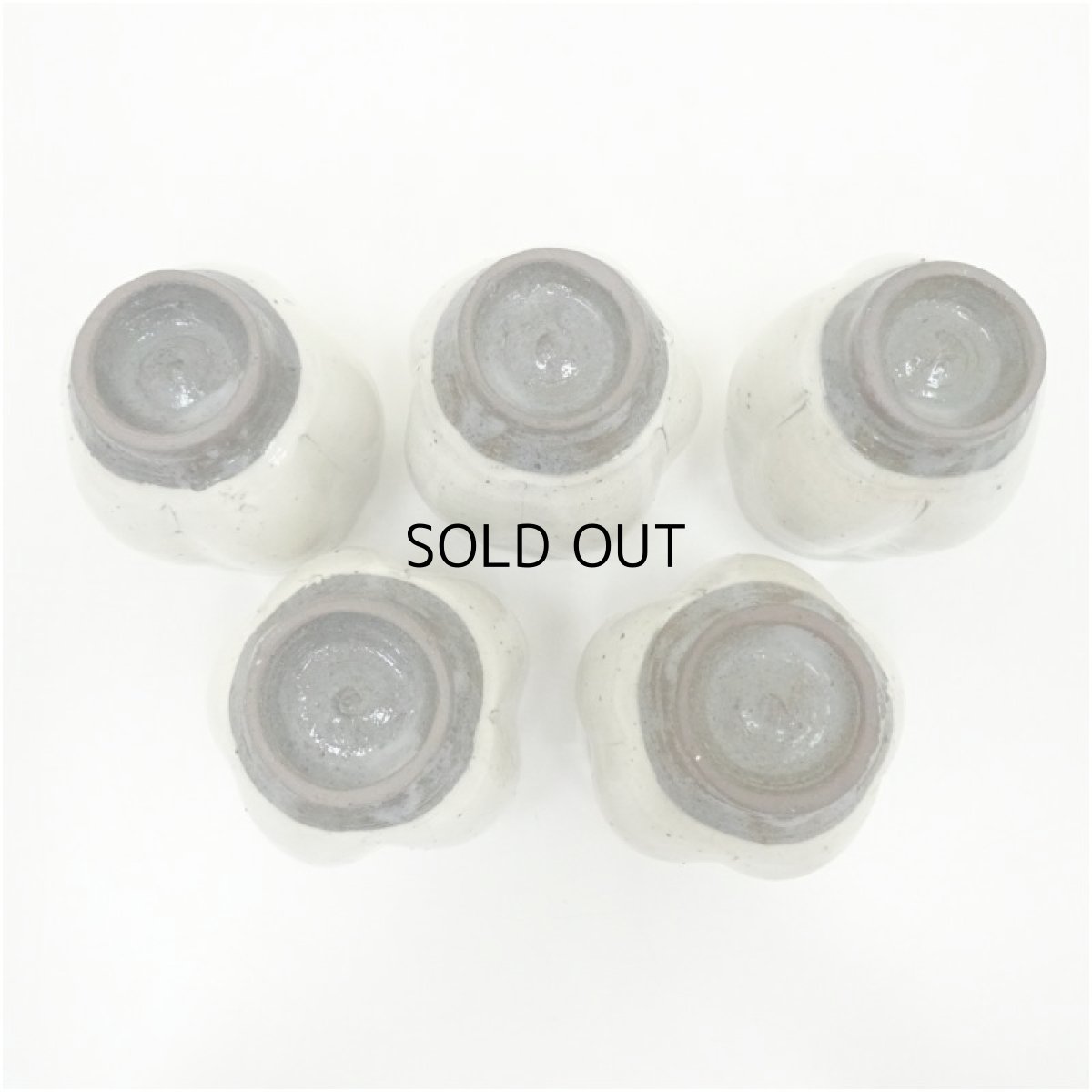 画像4: 唐津焼　中里隆造　粉引湯呑5客（共箱） (4)