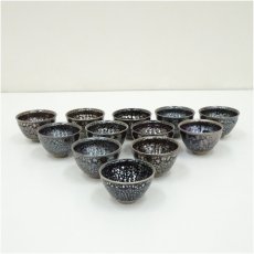 画像1: 慧明造　油滴天目煎茶碗12客 (1)