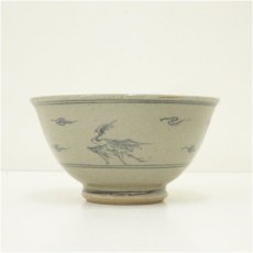 画像4: 膳所焼　岩崎新定造　安南雲鶴文茶碗（共箱） (4)