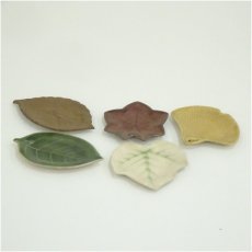 画像2: 京焼　松斎造　吹き寄せ葉形小皿（共箱） (2)