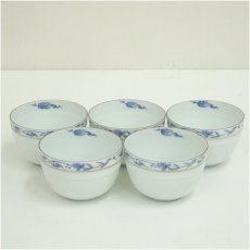 画像2: 京焼　竹峰造　金彩縁唐草汲出碗5客（共箱） (2)